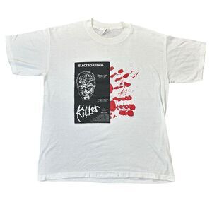 RARE Killer Electro Video Movie Promo T-shirt Horror Gore Vintage Slasher L 1989